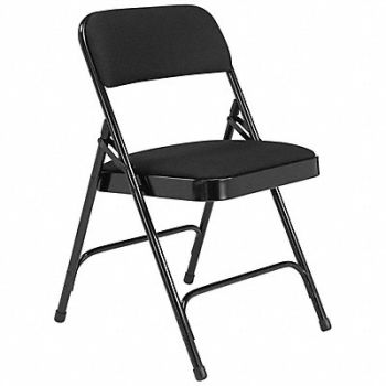 NATIONAL PUBLIC SEATING Folding Chair Fabric 29-1/2inH Black PK4, 38XR26