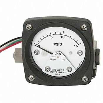 MIDWEST INSTRUMENT K4583 Pressure Gauge 0 to 100 psi, 22A571