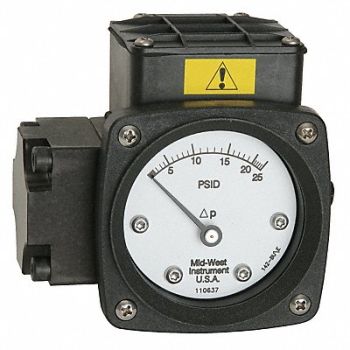 MIDWEST INSTRUMENT K4589 Pressure Gauge 0 to 100 In H2O, 22A574