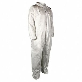 CELLUCAP Collared Coveralls White XL Elastic PK25, 22CU20