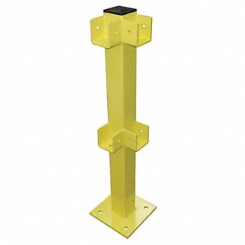 GRAINGER APPROVED Corner Post 45 in Yellow Steel, 22DN06