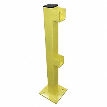 GRAINGER APPROVED End Post 45 in Yellow Steel, 22DN08
