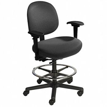 CRAMER Big/Tall Chair Vinyl Black 24-34 Seat Ht, 22F032