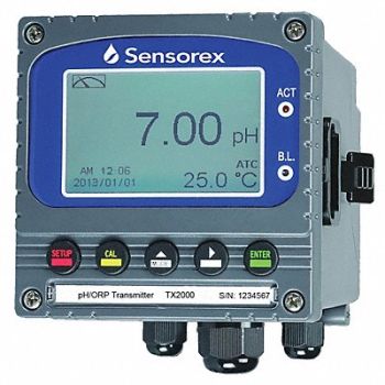 SENSOREX Online pH Transmitter 0 to 130 Deg, 22FH84