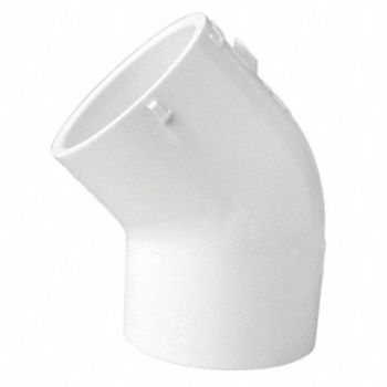 GRAINGER APPROVED 45 Elbow 8 in Schedule 40 Socket White, 22FM06