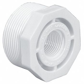 GRAINGER APPROVED Reducing Bushing 3/4 x 1/2 in NPT PVC, 22FK66