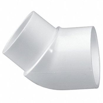 GRAINGER APPROVED 45 Elbow 2 1/2 in Schedule 40 White, 22FM11