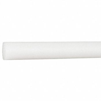 GRAINGER APPROVED PlasticRod Polypropyl 1/2 Dia 8ftL White, 22JM38
