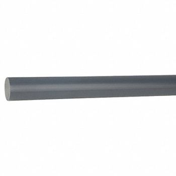 GRAINGER APPROVED PlasticRod PVC Type 1 7/8 Dia 4ftL Gray, 22JM61