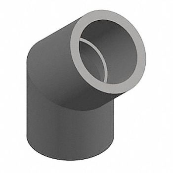 GRAINGER APPROVED 45 Elbow 8 in Schedule 80 Socket Gray, 22JY47