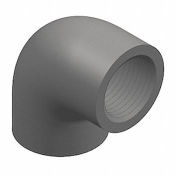 GRAINGER APPROVED 90 Elbow 3/8 in FNPT Schedule 80 Gray, 22JY43