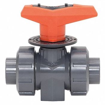 GF PIPING SYSTEMS Metering Ball Valve 1/2 In PVC, 22KA54