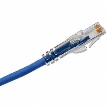 HUBBELL PREMISE WIRING Patch Cord Cat 6A Clear Boot Blue 10 ft., 22LU70