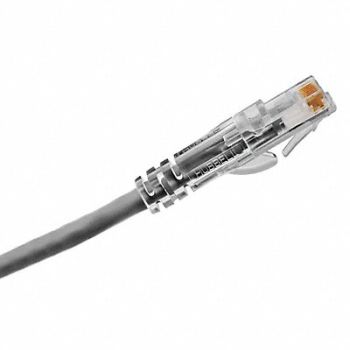 HUBBELL PREMISE WIRING Patch Cord Cat 6A Clear Boot Gray 5 ft., 22LU74