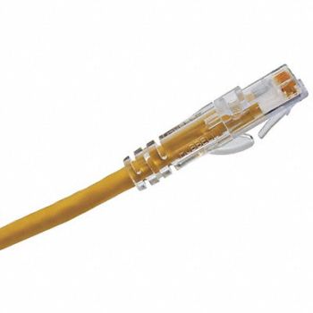 HUBBELL PREMISE WIRING Patch Cord Cat 6A Clear Boot Yellow 10ft, 22LU82