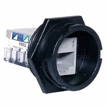 HUBBELL PREMISE WIRING Jack Cat 6 Gray/Black, 22LU85