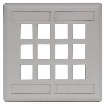 HUBBELL PREMISE WIRING Plate 12 Ports Office White Flush, 22LU92