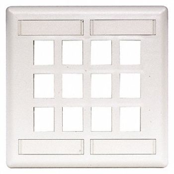 HUBBELL PREMISE WIRING Plate 12 Ports White Flush, 22LU93