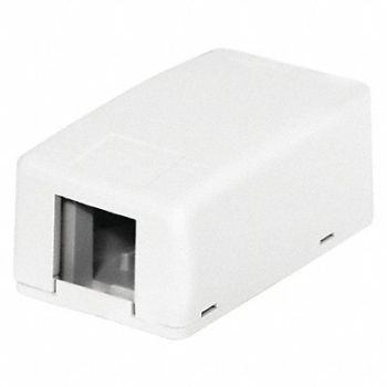 HUBBELL PREMISE WIRING Surface Mount Box 1 Port White, 22LV07