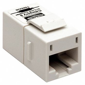 HUBBELL PREMISE WIRING Inline Coupler 8 Cat6 White, 22LV22