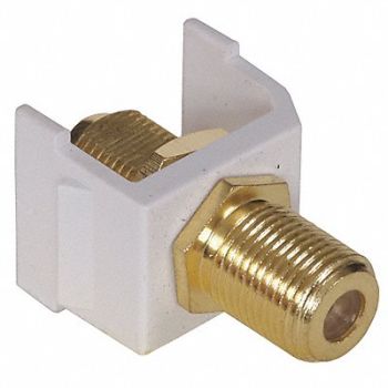 HUBBELL PREMISE WIRING Connector RG6/RG59 White, 22LV26