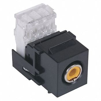 HUBBELL PREMISE WIRING Snap Fit Connector Yellow/Black RCA, 22LV30