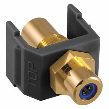 HUBBELL PREMISE WIRING Inline Coupler RCA Duplex Black, 22LV33