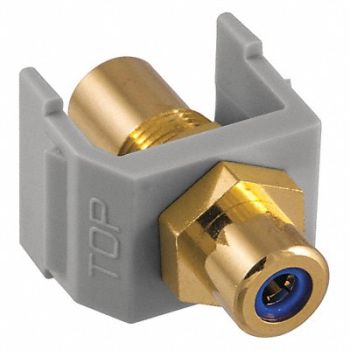 HUBBELL PREMISE WIRING Snap Fit Connector Blue/Gray RCA/RCA, 22LV35