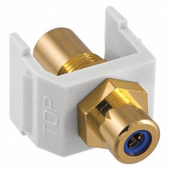 HUBBELL PREMISE WIRING Snap Fit Connector Blue/White RCA/RCA, 22LV36