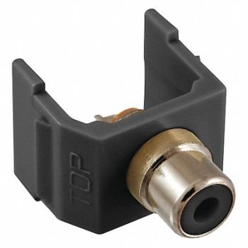 HUBBELL PREMISE WIRING Connector RCA Duplex Black, 22LV38