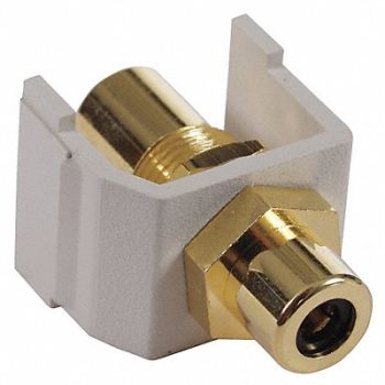 HUBBELL PREMISE WIRING Connector RCA Duplex White, 22LV40