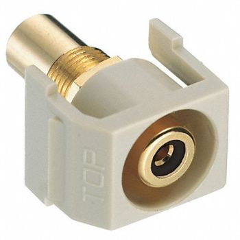HUBBELL PREMISE WIRING Inline Coupler RCA Duplex Ivory, 22LV47
