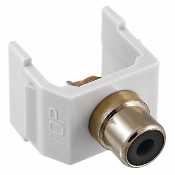 HUBBELL PREMISE WIRING Connector RCA Duplex White, 22LV51