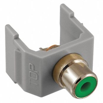 HUBBELL PREMISE WIRING Connector RCA Duplex Gray, 22LV63