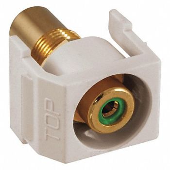HUBBELL PREMISE WIRING Inline Coupler RCA Duplex Light Almond, 22LV68