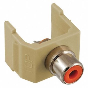 HUBBELL PREMISE WIRING Inline Coupler RCA Duplex Ivory, 22LV72