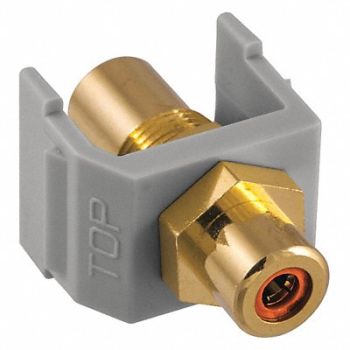 HUBBELL PREMISE WIRING Inline Coupler RCA Duplex Gray, 22LV75