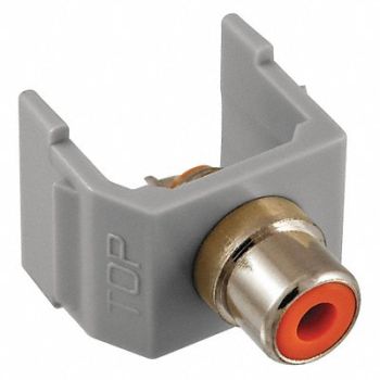HUBBELL PREMISE WIRING Connector RCA Duplex Gray, 22LV78