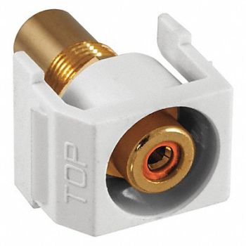 HUBBELL PREMISE WIRING Inline Coupler RCA Duplex White, 22LV83