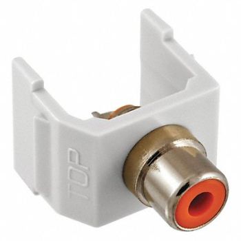 HUBBELL PREMISE WIRING Inline Coupler RCA Duplex White, 22LV84