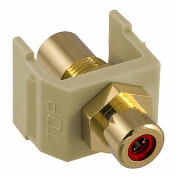 HUBBELL PREMISE WIRING Inline Coupler RCA Duplex Ivory, 22LV89