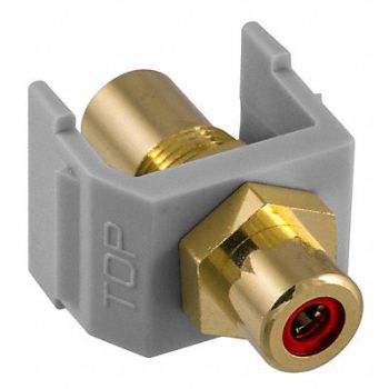 HUBBELL PREMISE WIRING Inline Coupler RCA Duplex Gray, 22LV90