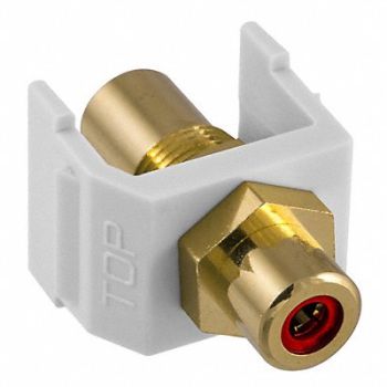 HUBBELL PREMISE WIRING Inline Coupler RCA Duplex White, 22LV91