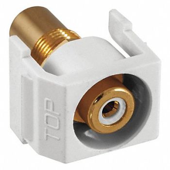 HUBBELL PREMISE WIRING Inline Coupler RCA Duplex White, 22LW12