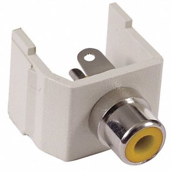 HUBBELL PREMISE WIRING Connector RCA Duplex White, 22LW14