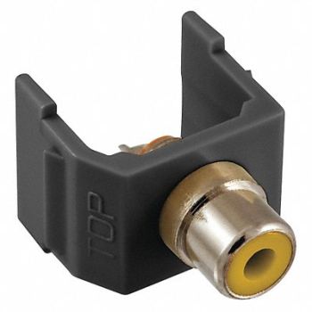 HUBBELL PREMISE WIRING Connector RCA Duplex Black, 22LW15