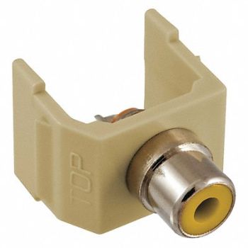 HUBBELL PREMISE WIRING Connector RCA Duplex Ivory, 22LW16