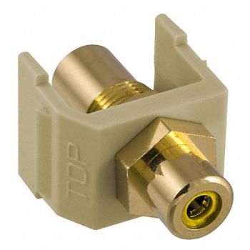 HUBBELL PREMISE WIRING Inline Coupler RCA Duplex Ivory, 22LW18