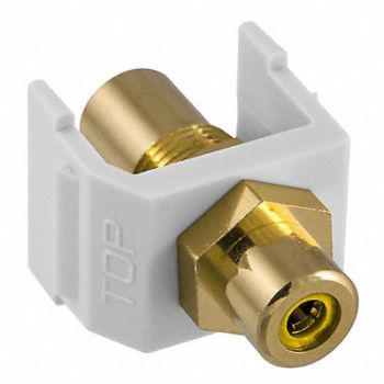 HUBBELL PREMISE WIRING Inline Coupler RCA Duplex White, 22LW20
