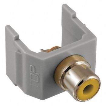 HUBBELL PREMISE WIRING Connector RCA Duplex Gray, 22LW21